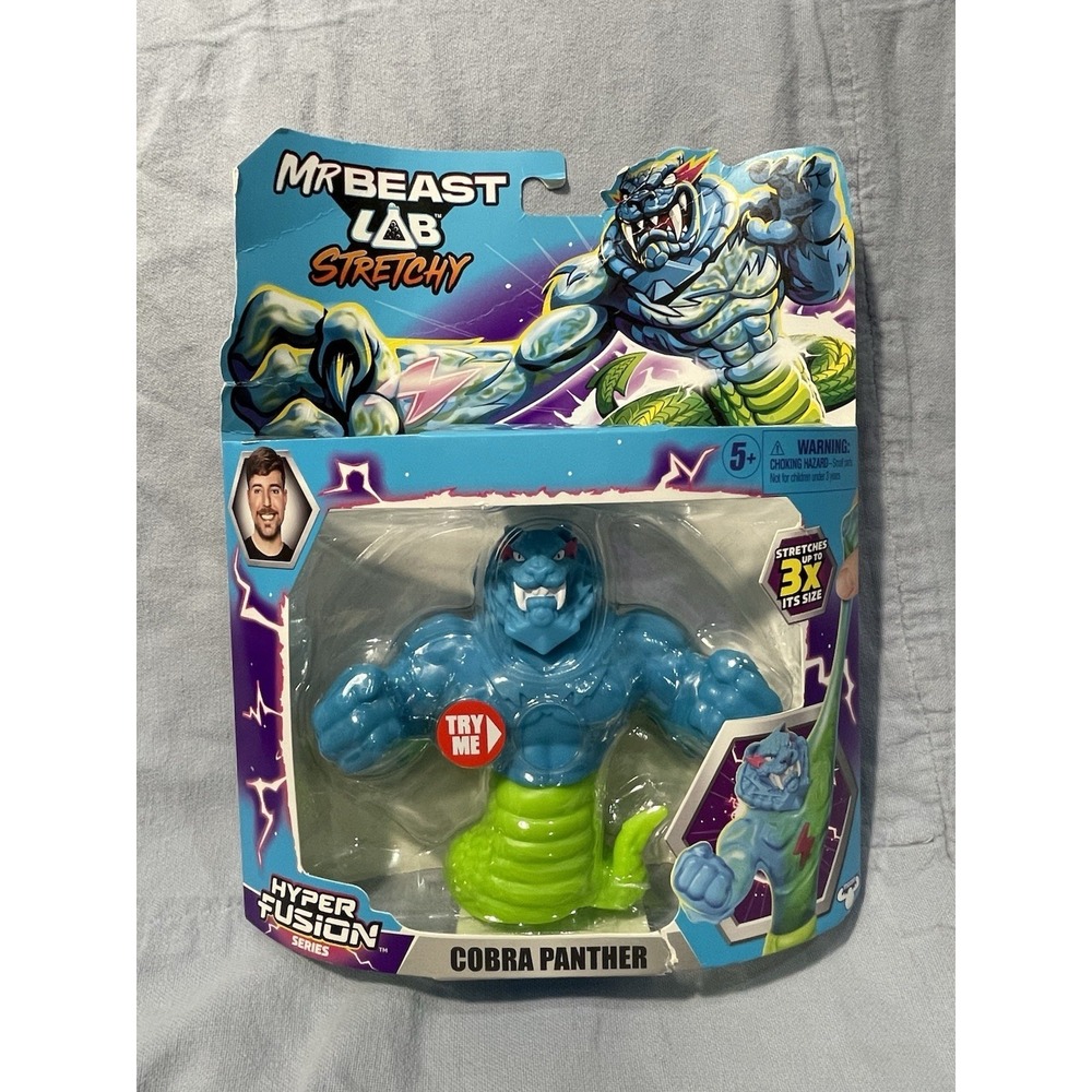 NEW Mr Beast‎ Lab Stretchy Hyper Fusion Series 5.5" Figure - Cobra Panther